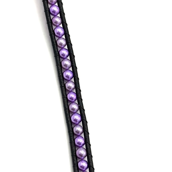 Hand Crafted Boho Purple Pearl Wrap Bracelet - Picture 10 of 12